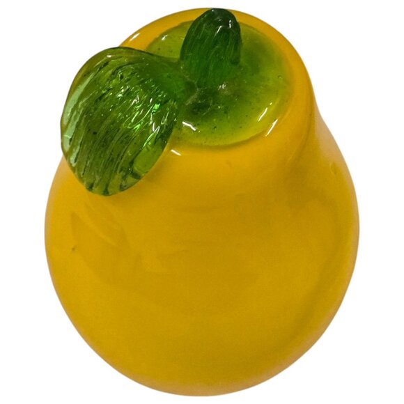Glass Pear Handcrafted Yellow Green Fruit Figurine Sculpture 4 Inch - Picture 9 of 16